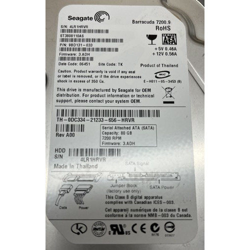 HP 0950-4767 80GB 7200RPM SATA II 3GB/S (BARRACUDA) view 34