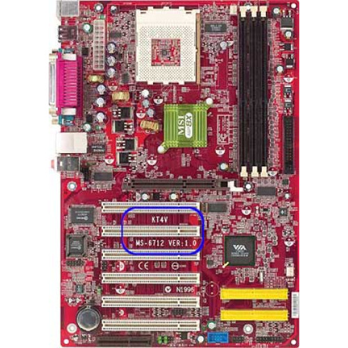 AMD red MSI MS-6712 / KT4AV Socket A VIA KT400A DDR AGP ATX